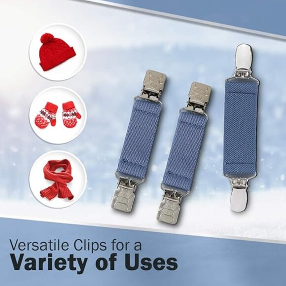 Hold’Em Mitten & Hat Clip Set Toddler Kids STURDY SUPER TIGHT GRIP - RoyalWhite - Picture 4 of 6